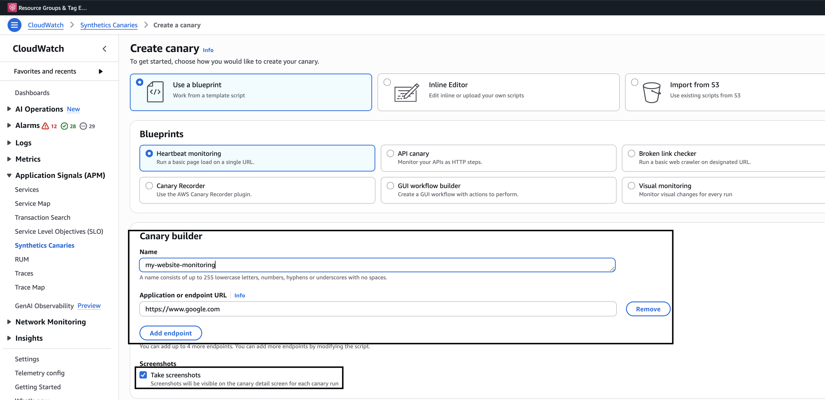 Custom name for canary